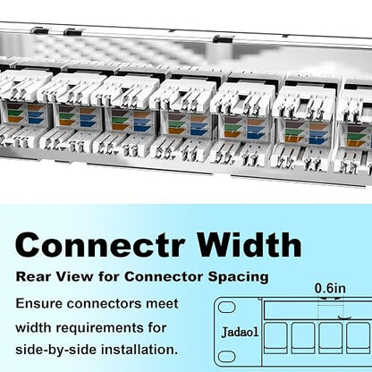 Jadaol 24 Port Blank Patch Panel, 1U 19inch Rack/Wall Mount Patch Panel - Image 3
