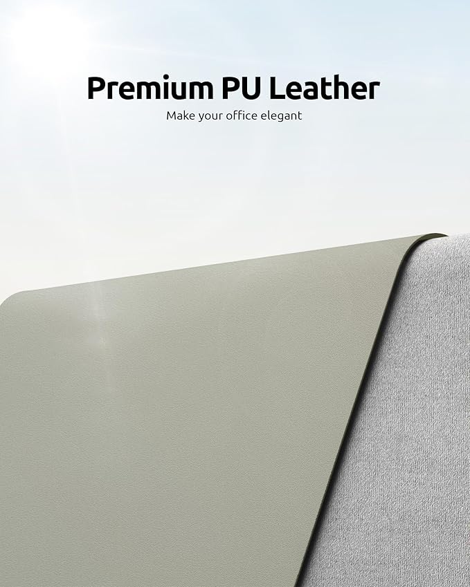 YSAGi Leather Desk Protector, Office Mat, Large Mouse Mat, Non-Slip PU Leather - Image 2