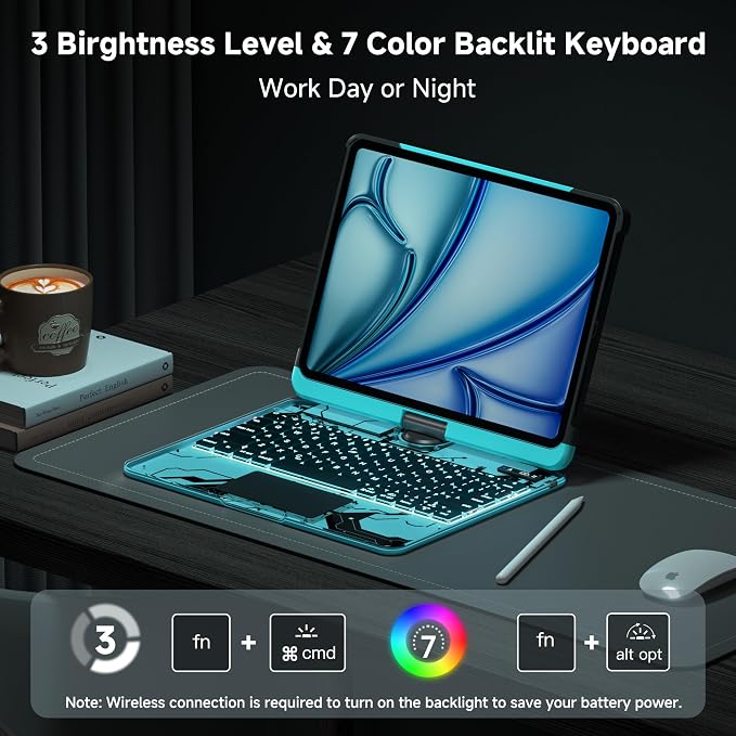 Keyboard Case for 12.9 inch iPad Pro 6/5/4/3rd Gen & 13 inch iPad Air Wireless - Image 5