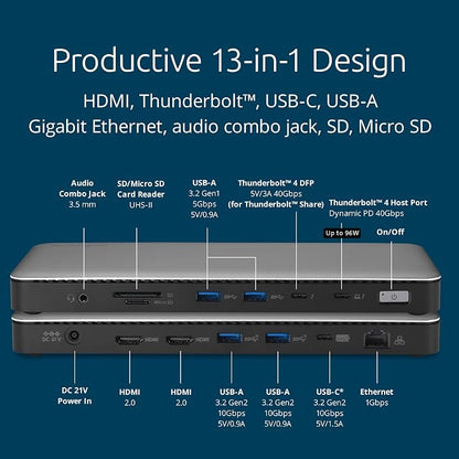 Kensington SD5768T EQ Thunderbolt 4 Docking Station, Dual 4K@60Hz via HDMI/TB4 - Image 3