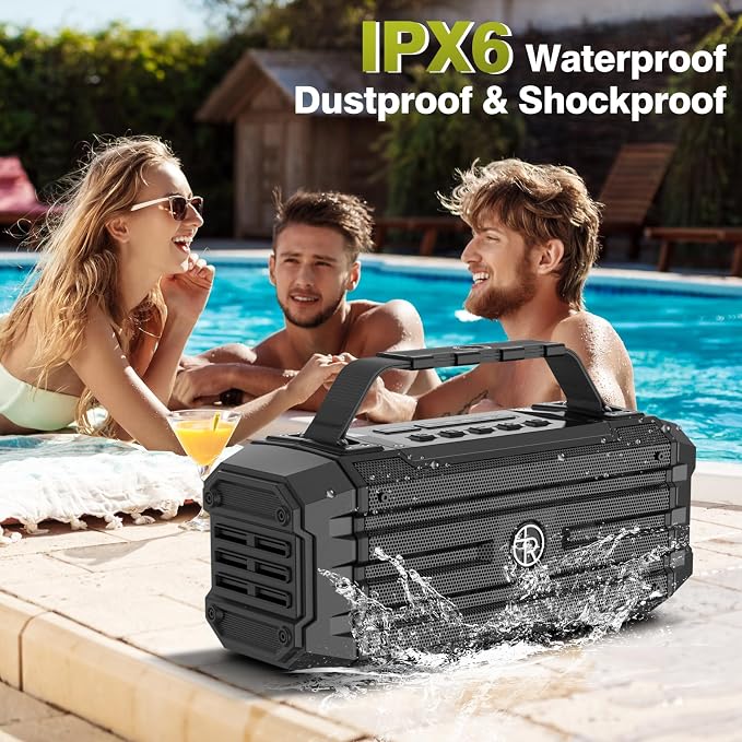Bluetooth Speaker 120W Peak 80W Portable Wireless Hi-Fi Loud Outdoor IPX6 - Image 3