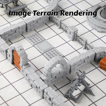 Dungeon Walls 40pcs 28mm Miniature RPG Terrain Modular System DND Building - Image 6