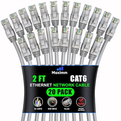 Maximm Cat 6 Ethernet Cable 2 ft by MaximmCable