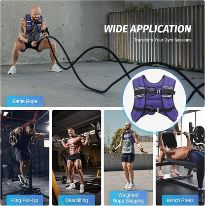 ZELUS Weighted Vest, 6lb/8lb/12lb/16lb/20lb/25lb/30lb Weight Vest - Image 5