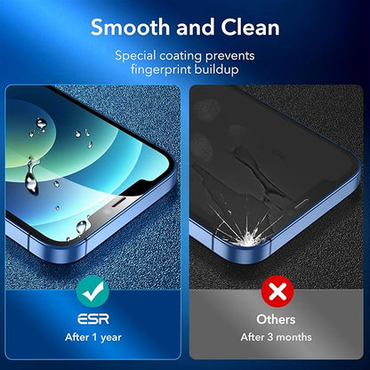 ESR 3 Pack for iPhone 12, iPhone 12 Pro Screen Protector, HD Clear Tempered - Image 8