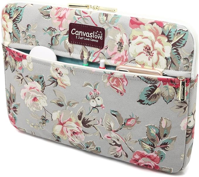 Canvaslove Grey Rose Laptop Sleeve Case Bag - Image 2