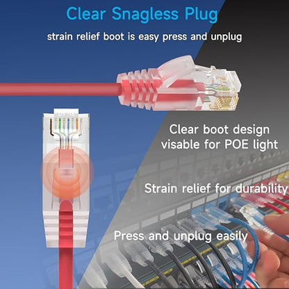 Cat6a Slim Ethernet Patch Cable 1.5 ft, Cat6a Patch Cable - Image 4