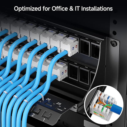 Cable Matters Rackmount or Wall Mount 2U 48 Port Keystone Patch Panel - Image 4