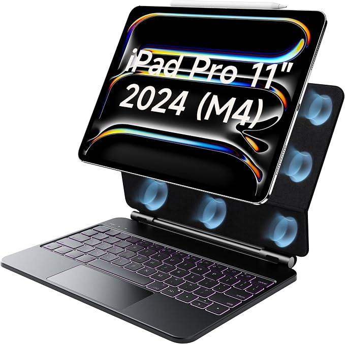 HOU iPad Pro 11 Inch Case with Keyboard M4 2024, Magic Keyboard iPad Pro 11 by HOU