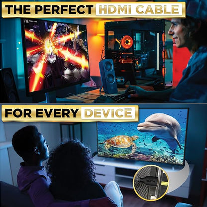 PowerBear 4K HDMI Cable 30 ft | High Speed Hdmi Cables, Braided Nylon & Gold - Image 7