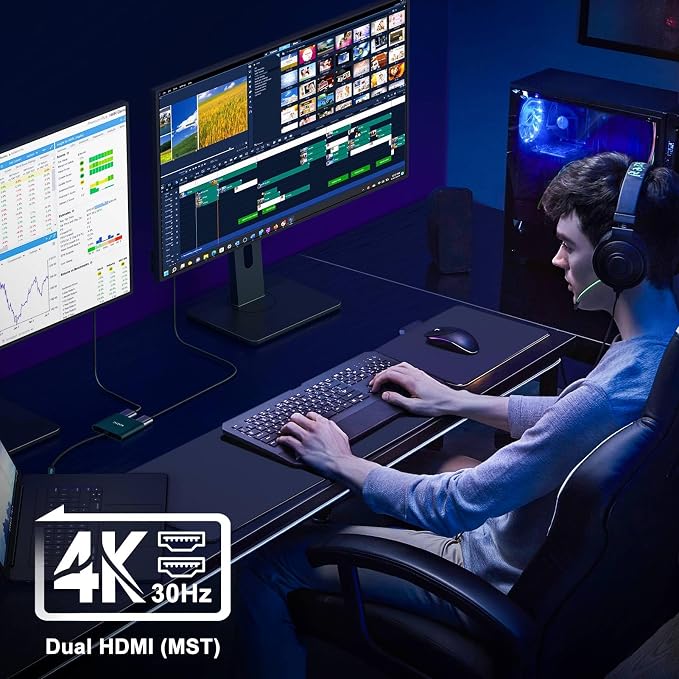 USB C to Dual HDMI Adapter 4K@60hz, Type C to HDMI Splitter Extended Display - Image 4