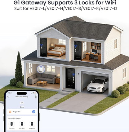 Veise VE017G Wi-Fi Keyless Entry Door Lock, App Remote & Voice Control - Image 8
