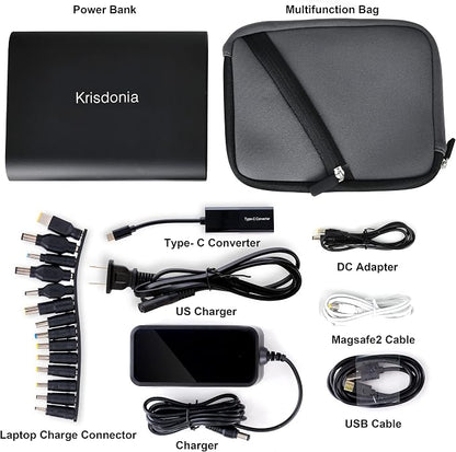 Krisdonia 50000mAh Laptop Power Bank 5/9/12/16/19/20V Portable Laptop Battery - Image 4