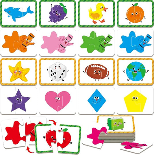 24 Set Color & Shape Puzzles, Self-Correcting Puzzle Matching Game Educational by SpriteGru