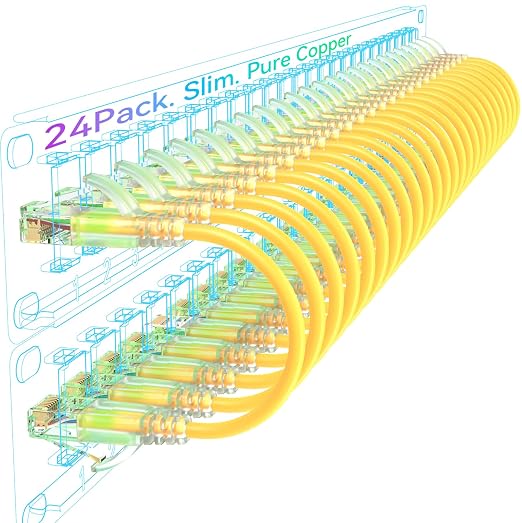 Sokqovt Cat6a Patch Cables Slim 3ft, Flexible Cat6 Ethernet Patch Cable 10G by Unknown