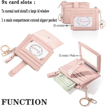 Keychain Wallet Wristlet Small Credit Card Holder Bracelet Key Chain Purse - Image 3