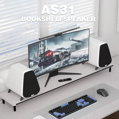 AS31 Active Bookshelf Speakers Bluetooth -2.0 Powered Speaker Stereo Computer - Image 3