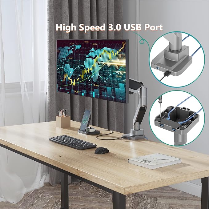 WALI Ultrawide Monitor Arm for 13 to 49 Inch Heavy Duty Curved Screens - Image 5