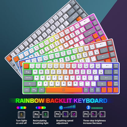 Snpurdiri 60% Wireless Gaming Keyboard and Mouse Combo, Rainbow Backlit - Image 4