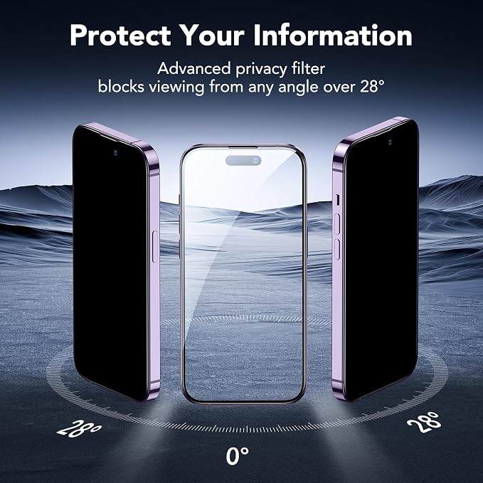 ESR 3 Pack for iPhone 14 Pro Max Privacy Screen Protector, Anti-spy - Image 3