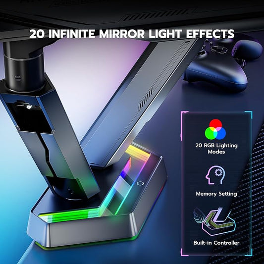 ARES WING RGB Dual Monitor Arm for 17-38" Ultrawide Screens, Holds 35.2lbs - Image 2