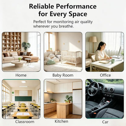 6-in-1 Air Quality Monitor, Smart Indoor CO2 Detector & HCHO TVOC AQI Tester - Image 7