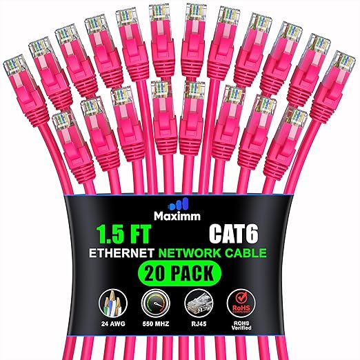 Maximm Cat 6 Ethernet Cable 1.5 ft by MaximmCable