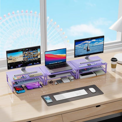 gianotter 2-Tier Metal Monitor Stand Riser, Office Desk Storage Organizer - Image 6