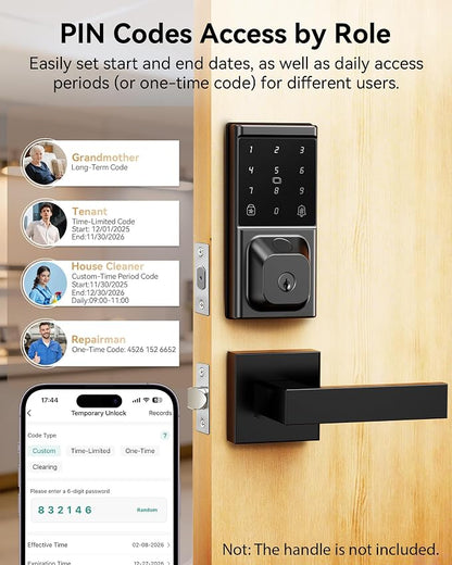 Smart Deadbolt Lock, Keyless Entry Door Lock, Fingerprint, Electronic - Image 5