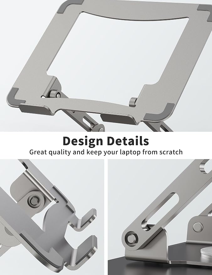 SOUNDANCE Laptop Stand with 360° Rotating Base, Ergonomic Computer Riser - Image 6