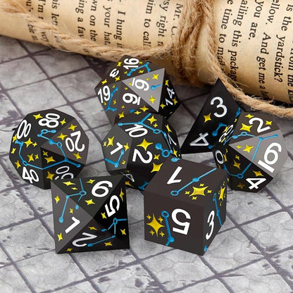PJOY Metal Dice Set D&D Star DND Dice Set Polyhedral Dice - Image 4