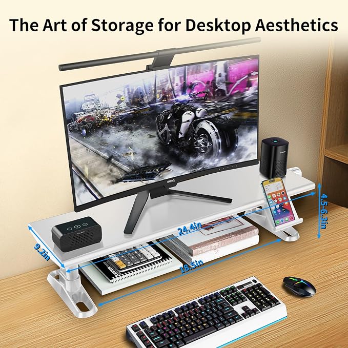 Computer Monitor Stand Riser for Desk, 4.5-6.3 Inches Freely Height Adjustable - Image 5