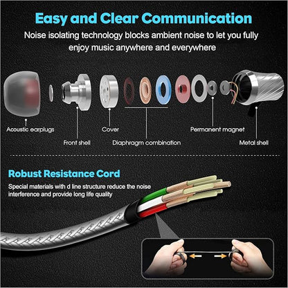 Super Bass Wired Earbuds with Microphone – Noise Cancelling, Deep Bass Ear Buds - Image 4