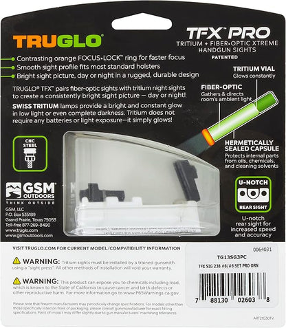 Truglo TFX PRO Handgun Sight, Glowing Shock Proof Tritium and Fiber Optic Night - Image 3