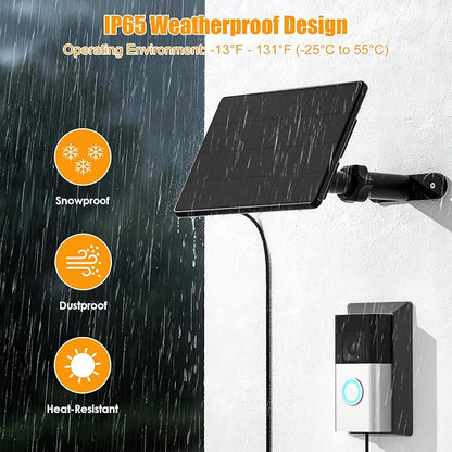 Solar Panel Charger for Ring Video Doorbell 3/3+/4, Battery Doorbell Plus/Pro - Image 6