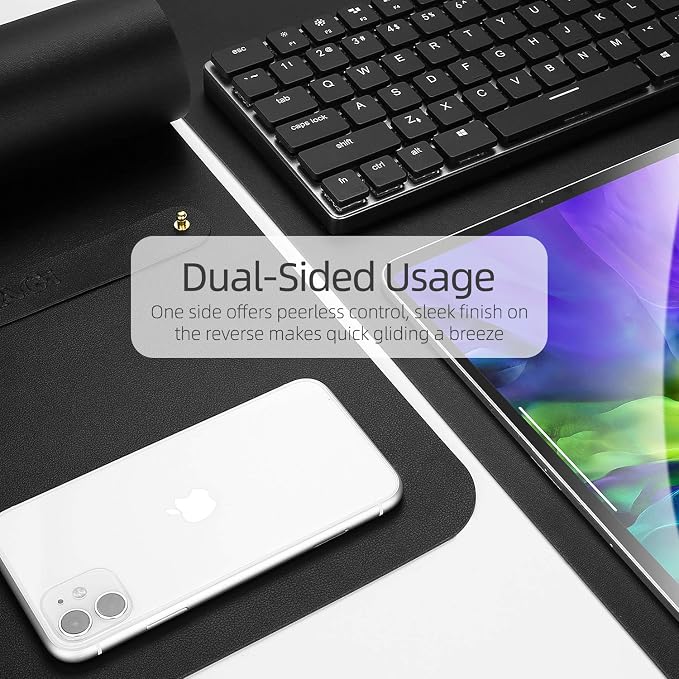 YSAGi Desk Pad, Desk Mat, 31.5" x 15.7" Laptop Leather Desk Pad Protector - Image 8
