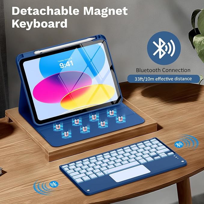 MoKo Touch Keyboard Case for iPad 11th Generation 11 inch 2025, iPad 10th - Image 4