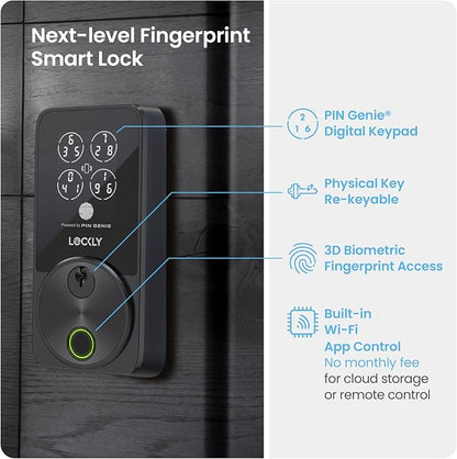Lockly Secure Pro Smart Door Lock, Fingerprint Keyless Entry Door Lock - Image 2