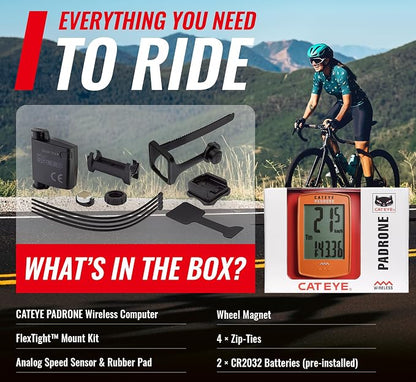 CATEYE Padrone Wireless Bike Computer – Oversized Display Cyclocomputer - Image 9