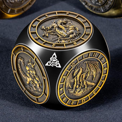 7 in 1 D6 Spinner DND Dice Set D&D, Metal Cube D and D Dice - Image 2