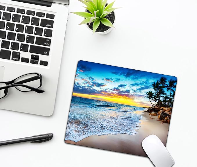 Sunset Beach Wave Mouse Pads for Desk, Portable Wireless Computer Mouse pad - Image 6