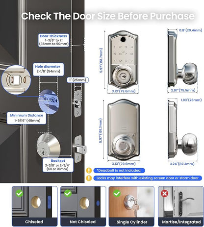 Veise VE018 Smart Knob Handle Lock - Image 8
