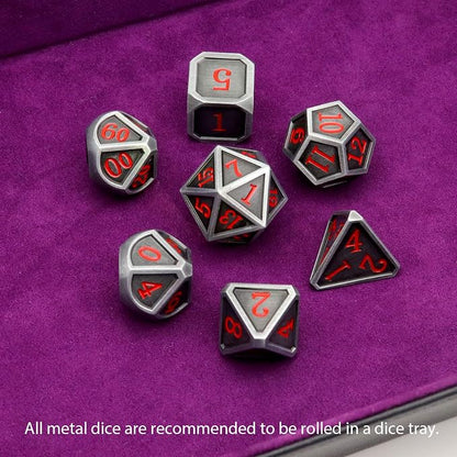 Haxtec Ancient Silver Metal DND Dice Set D&D 7PCS Large Rounded Antiue Iron RPG - Image 6
