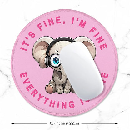 ITNRSIIET Round Mouse Pad with Stitched Edge Premium-Textured Waterproof - Image 2