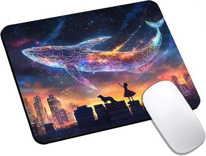 Mouse Pad, Cute Aesthetics Art Whale Mouse Pads by HUOCAIREN