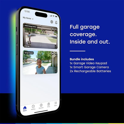 myQ Smart Garage Starter Kit: Garage Door Video Keypad + Rechargeable Battery + - Image 2