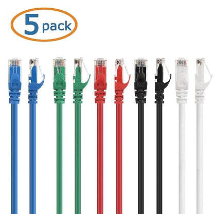 Cable Matters 10Gbps 5-Color Combo Snagless Short Cat 6 Ethernet Cable - 1ft - Image 8