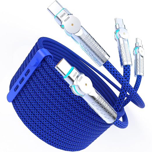 USB C to USB C Cable 6.6ft, 240W 2-Pack Braided 180°Rotating Type C Charging by PINGXIN