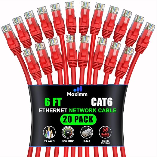 Maximm Cat 6 Ethernet Cable 6 ft by MaximmCable
