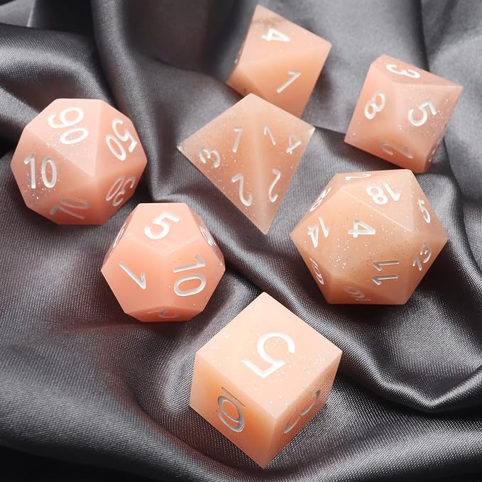 Haxtec Sharp Edge Dice Pink Resin DND Dice Set - Image 5